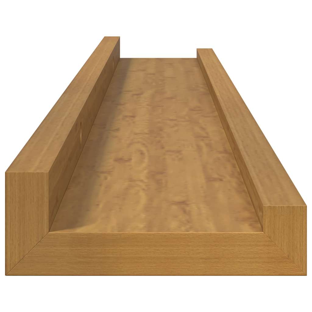 Wall Shelf with Shelf 2 pcs Beige 60 x 9 x 3 cm Engineered Wood