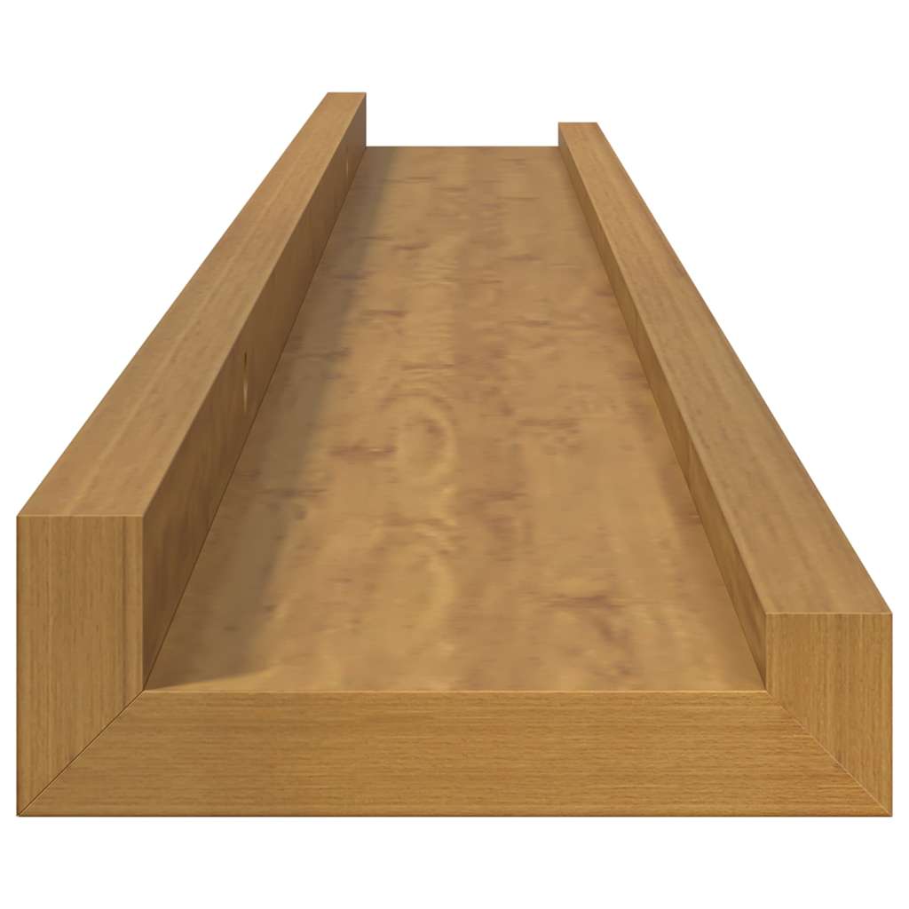 Wall Shelf with Shelf 2 pcs Beige 80 x 9 x 3 cm Engineered Wood