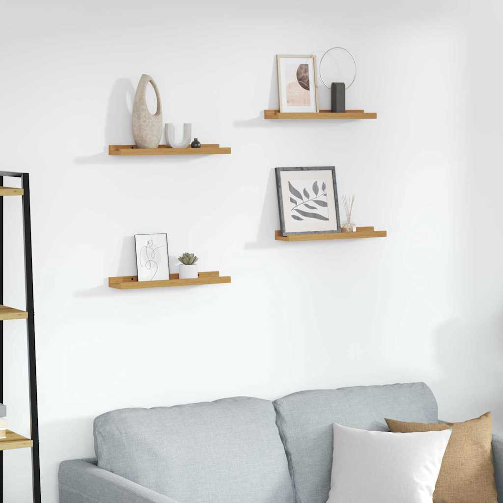 Wall Shelf with Shelf 4 pcs Beige 40 x 9 x 3 cm Engineered Wood
