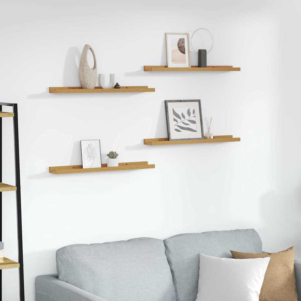 Wall Shelf with Shelf 4 pcs Beige 60 x 9 x 3 cm Engineered Wood
