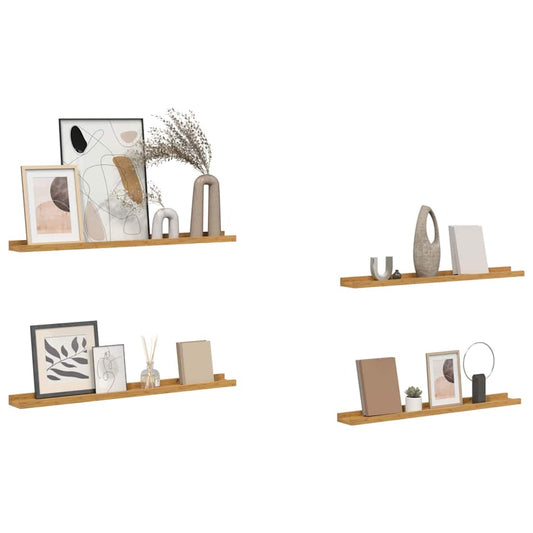 Wall Shelf with Shelf 4 pcs Beige 80 x 9 x 3 cm Engineered Wood