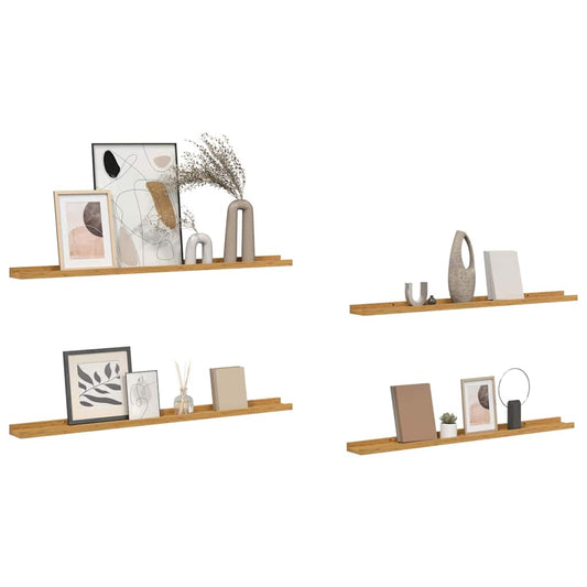 Wall Shelf 4 pcs Beige 100 x 9 x 3 cm Engineered Wood