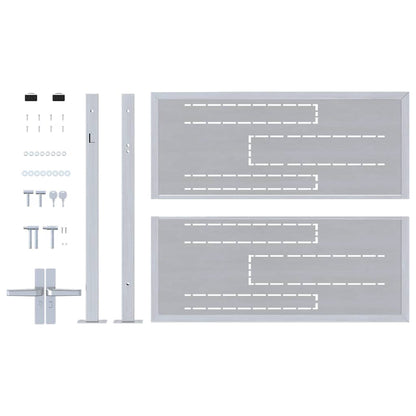 Garden Gate 85 x 70 cm Stainless Steel Silver Lockable