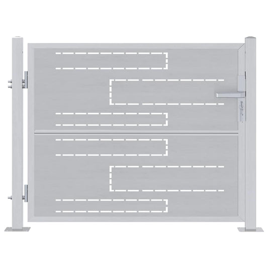 Garden Gate 85 x 70 cm Stainless Steel Silver Lockable