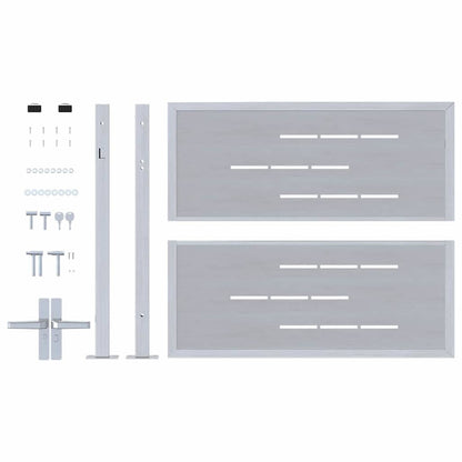 Garden Gate 85 x 70 cm Stainless Steel Silver Lockable