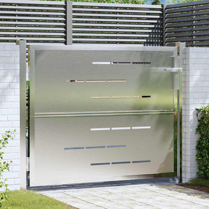 Garden Gate 85 x 70 cm Stainless Steel Silver Lockable
