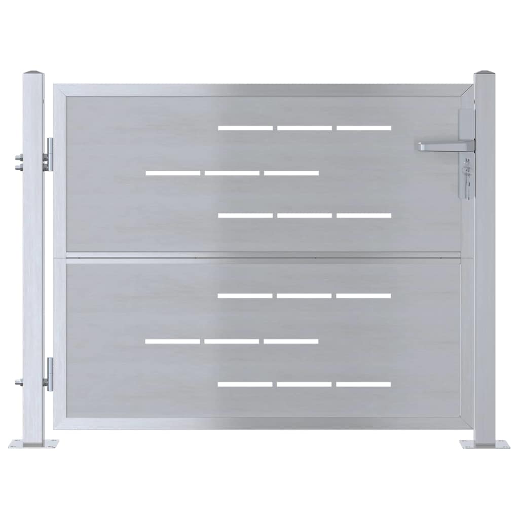 Garden Gate 85 x 70 cm Stainless Steel Silver Lockable