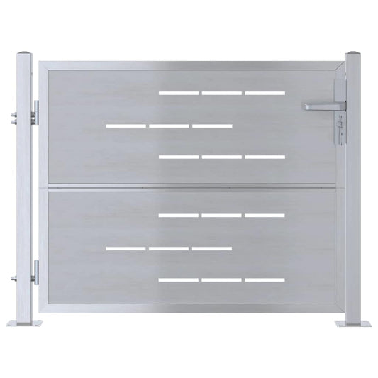 Garden Gate 85 x 70 cm Stainless Steel Silver Lockable