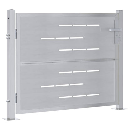 Garden Gate 85 x 70 cm Stainless Steel Silver Lockable