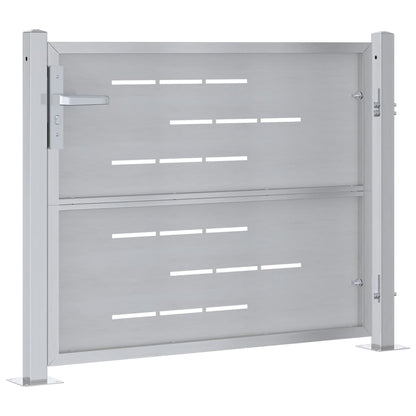 Garden Gate 85 x 70 cm Stainless Steel Silver Lockable