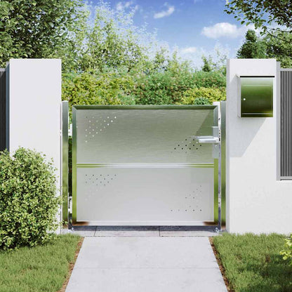 Garden Gate with Lock Silver 85 x 70 cm Stainless Steel