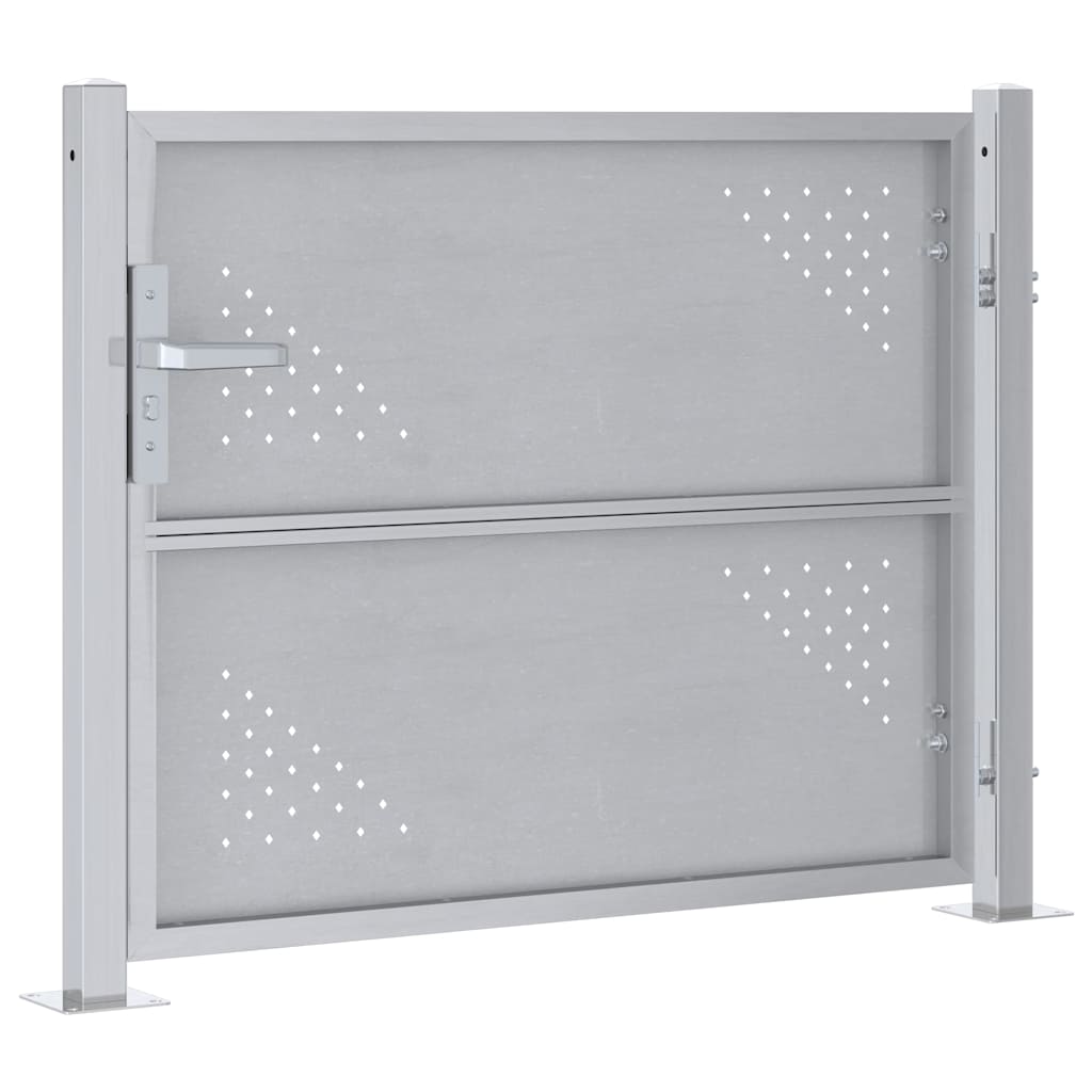 Garden Gate with Lock Silver 85 x 70 cm Stainless Steel