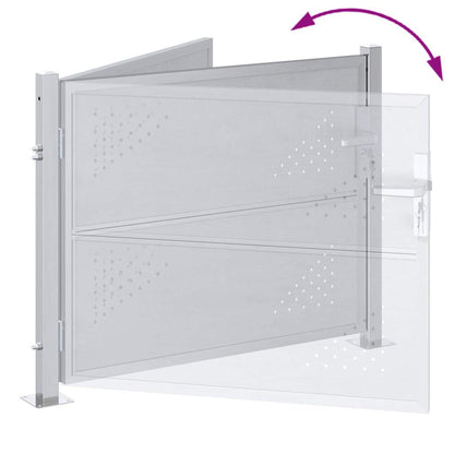 Garden Gate with Lock Silver 85 x 70 cm Stainless Steel