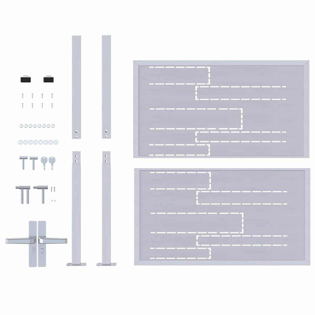 Garden Gate with Lock Silver 85 x 97 cm Stainless Steel