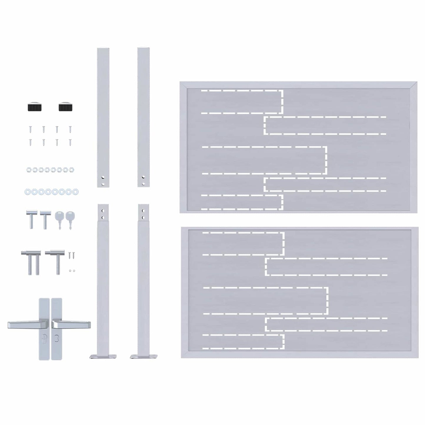 Garden Gate with Lock Silver 85 x 97 cm Stainless Steel