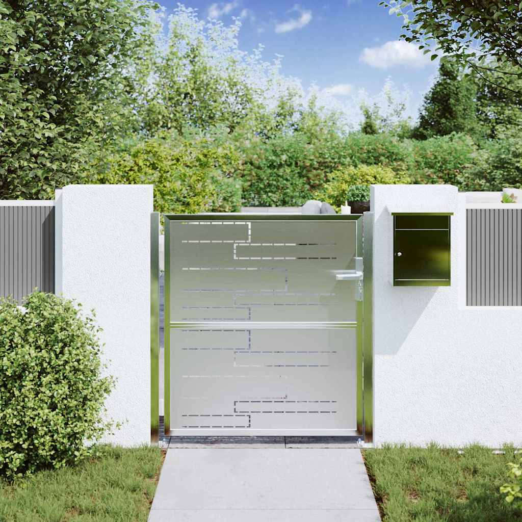 Garden Gate with Lock Silver 85 x 97 cm Stainless Steel