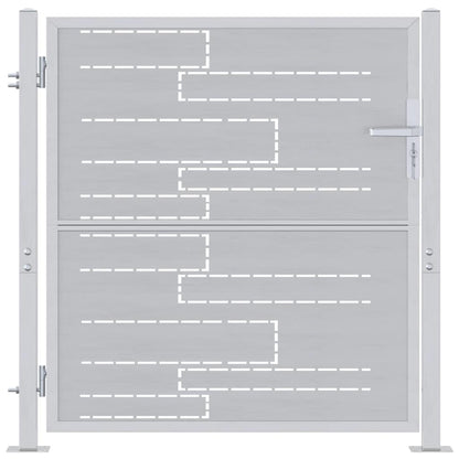 Garden Gate with Lock Silver 85 x 97 cm Stainless Steel