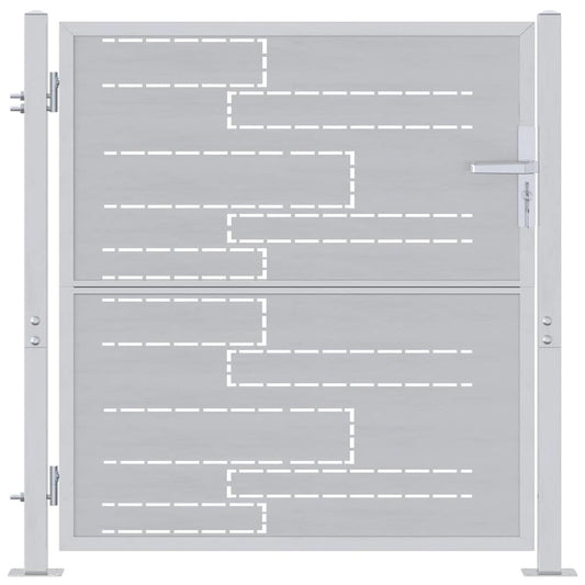 Garden Gate with Lock Silver 85 x 97 cm Stainless Steel