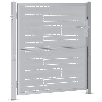 Garden Gate with Lock Silver 85 x 97 cm Stainless Steel