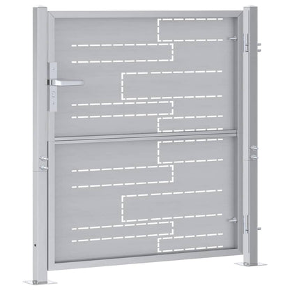 Garden Gate with Lock Silver 85 x 97 cm Stainless Steel