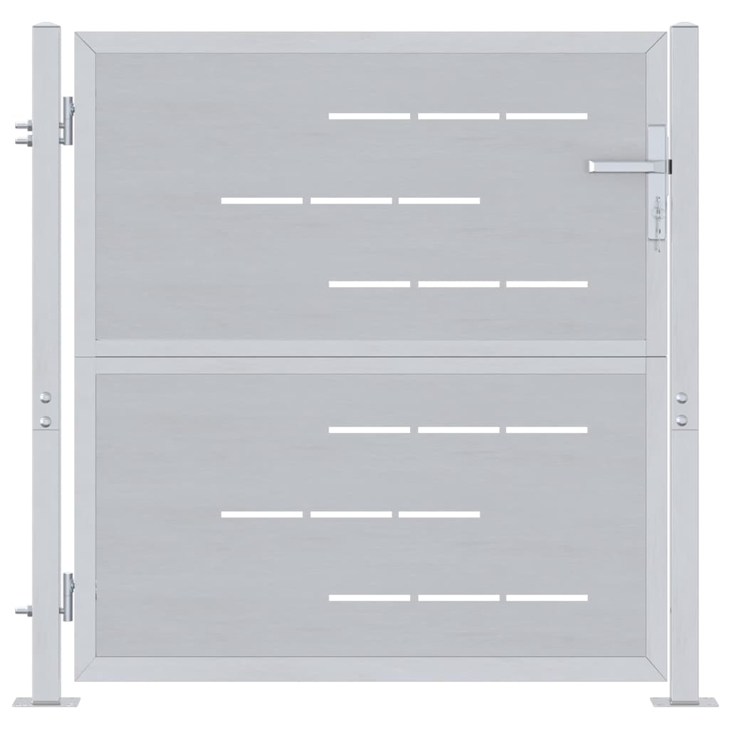 Garden Gate with Lock Silver 85 x 97 cm Stainless Steel