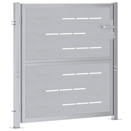 Garden Gate with Lock Silver 85 x 97 cm Stainless Steel