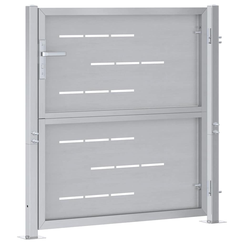 Garden Gate with Lock Silver 85 x 97 cm Stainless Steel