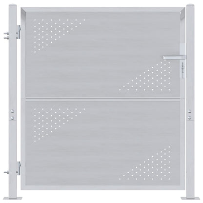 Garden Gate with Lock Silver 85 x 97 cm Stainless Steel