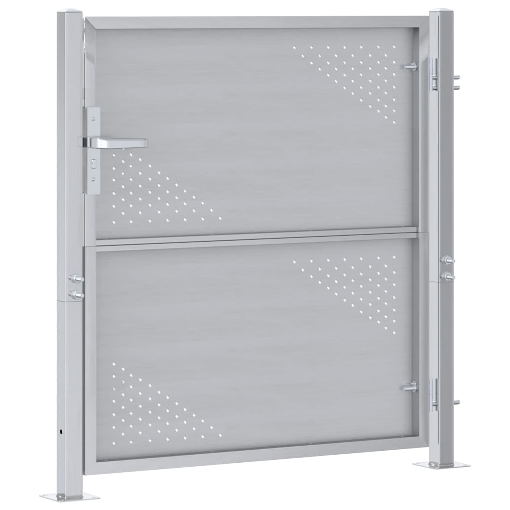 Garden Gate with Lock Silver 85 x 97 cm Stainless Steel