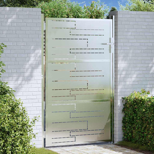 Garden Gate 85 x 120 cm Stainless Steel Silver Lockable