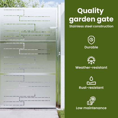 Garden Gate with Lock Silver 85 x 120 cm Stainless Steel