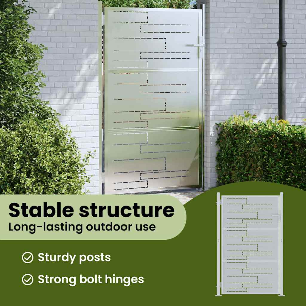 Garden Gate with Lock Silver 85 x 120 cm Stainless Steel