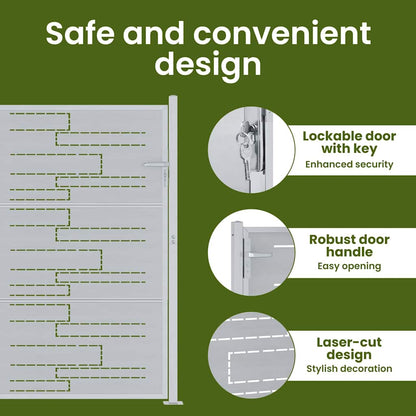 Garden Gate with Lock Silver 85 x 120 cm Stainless Steel