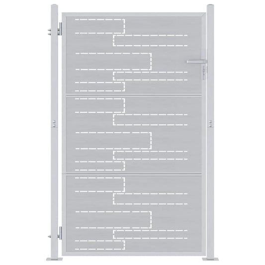 Garden Gate 85 x 120 cm Stainless Steel Silver Lockable