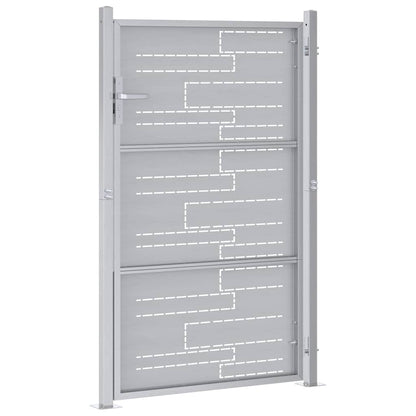 Garden Gate with Lock Silver 85 x 120 cm Stainless Steel