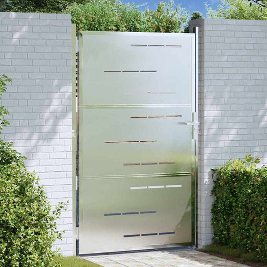 Garden Gate 85 x 120 cm Stainless Steel Silver Lockable