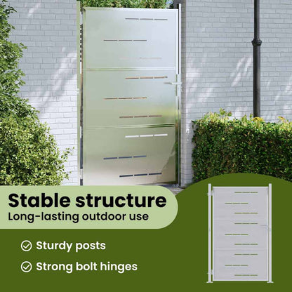 Garden Gate with Lock Silver 85 x 120 cm Stainless Steel