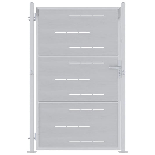 Garden Gate 85 x 120 cm Stainless Steel Silver Lockable