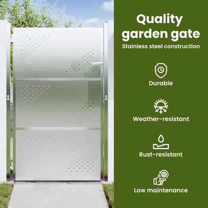 Garden Gate with Lock Silver 85 x 120 cm Stainless Steel