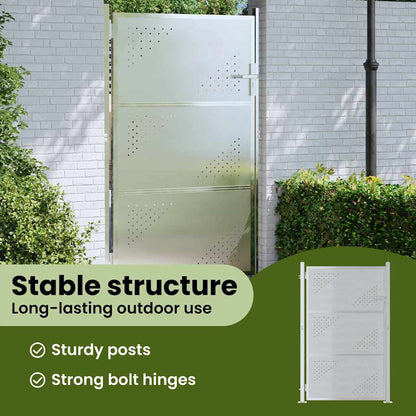 Garden Gate with Lock Silver 85 x 120 cm Stainless Steel