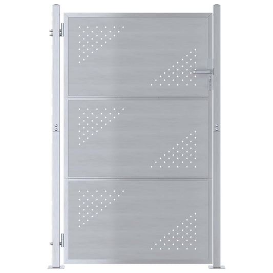 Garden Gate 85 x 120 cm Stainless Steel Silver Lockable