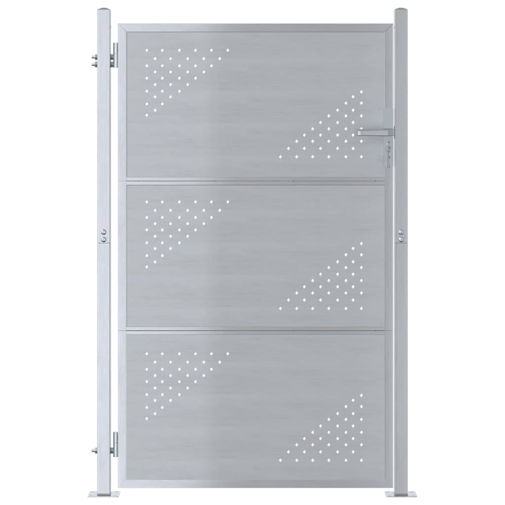 Garden Gate with Lock Silver 85 x 120 cm Stainless Steel