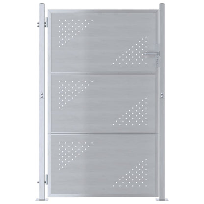 Garden Gate with Lock Silver 85 x 120 cm Stainless Steel