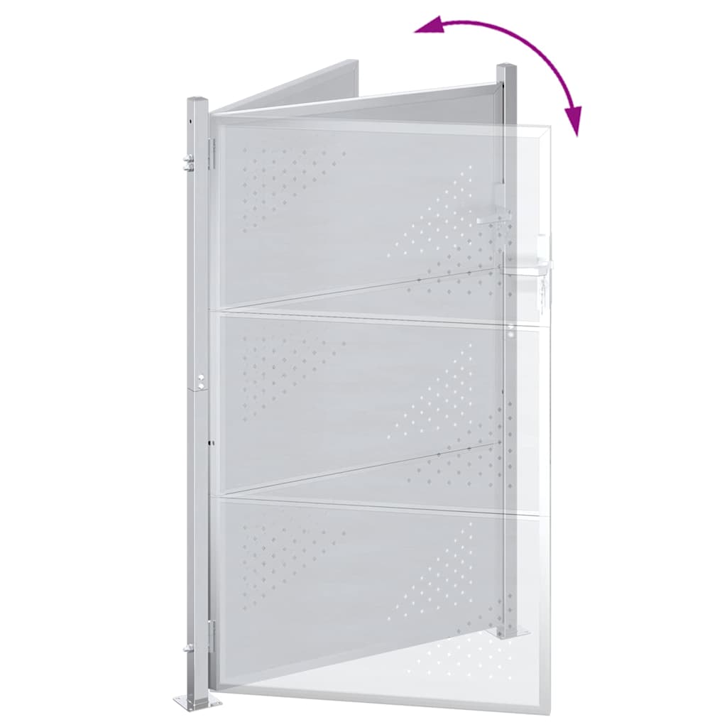 Garden Gate with Lock Silver 85 x 120 cm Stainless Steel