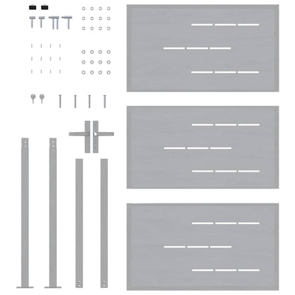Garden Gate with Lock Silver 85 x 144 cm Stainless Steel