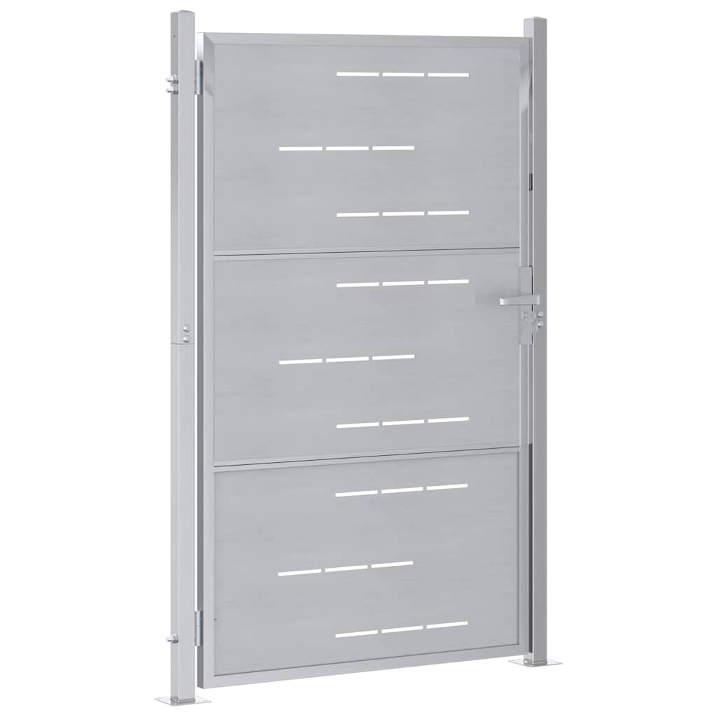 Garden Gate with Lock Silver 85 x 144 cm Stainless Steel