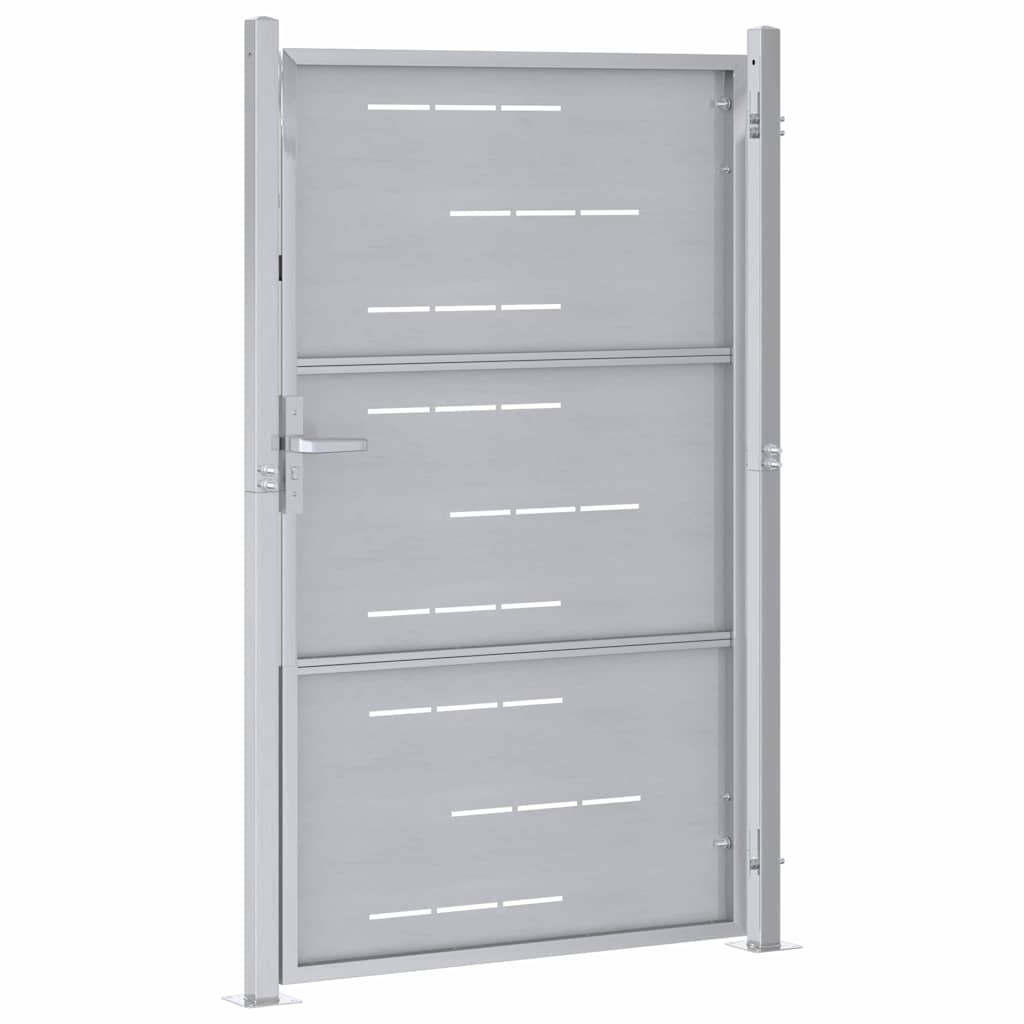 Garden Gate with Lock Silver 85 x 144 cm Stainless Steel
