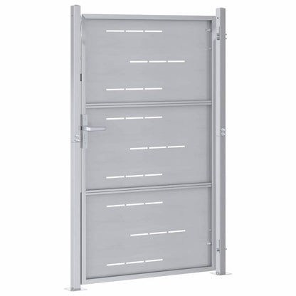 Garden Gate with Lock Silver 85 x 144 cm Stainless Steel