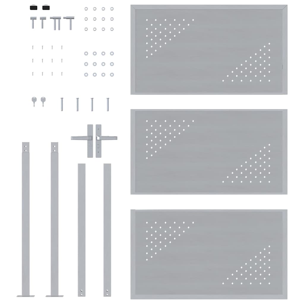 Garden Gate with Lock Silver 85 x 144 cm Stainless Steel