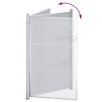 Garden Gate with Lock Silver 85 x 144 cm Stainless Steel
